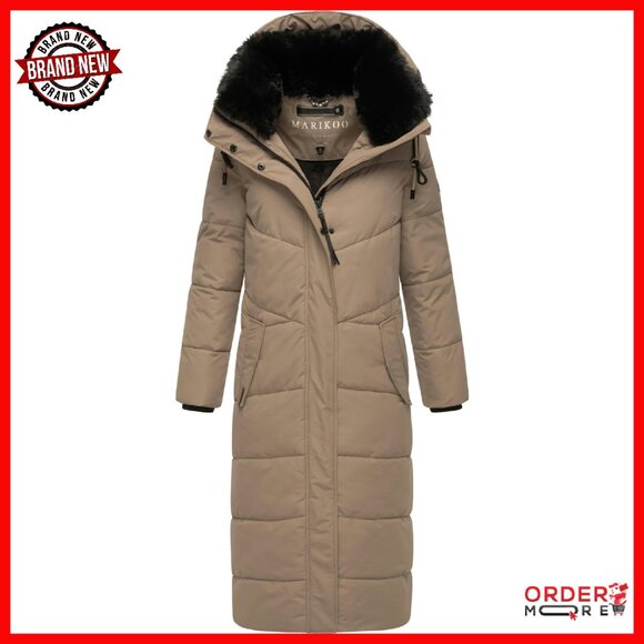 Extra-Long Quilted Puffer Coat with Detachable Hood - Mid-Calf Winter Jacket